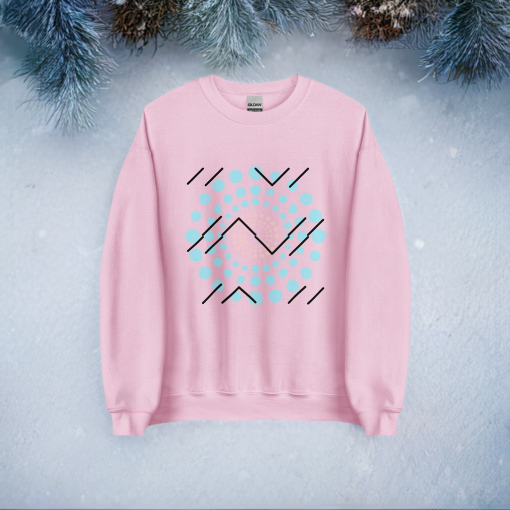 Blue Pattern Crew Neck Sweatshirt