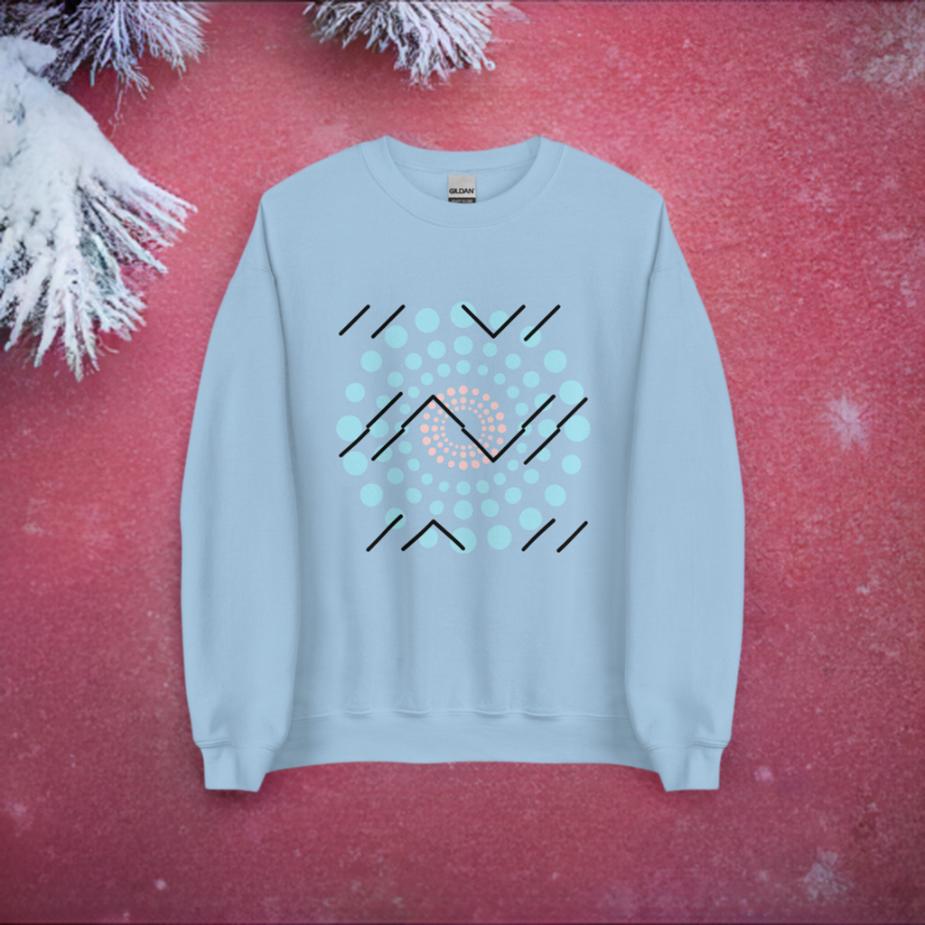 Blue Pattern Crew Neck Sweatshirt