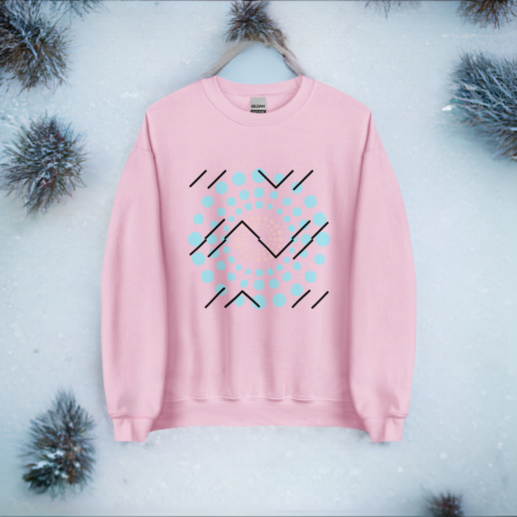 Blue Pattern Crew Neck Sweatshirt