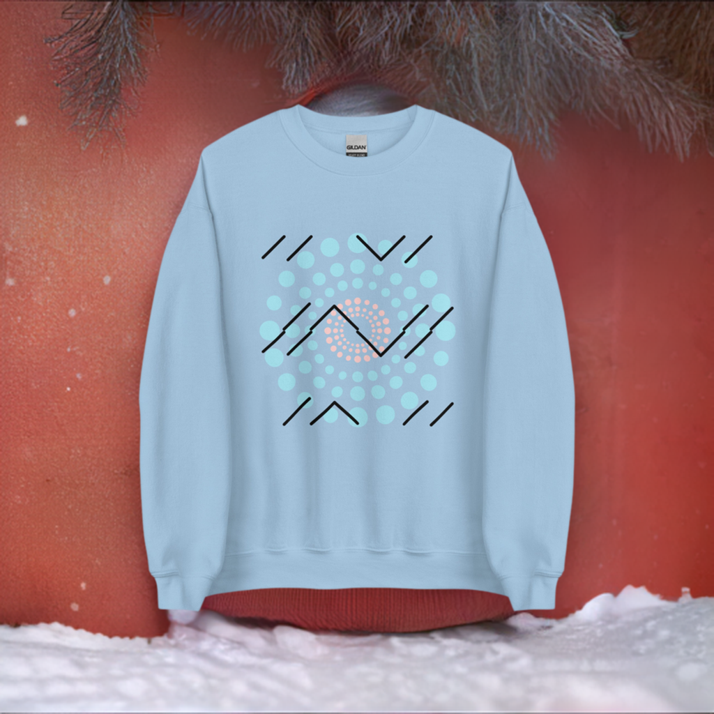 Blue Pattern Crew Neck Sweatshirt