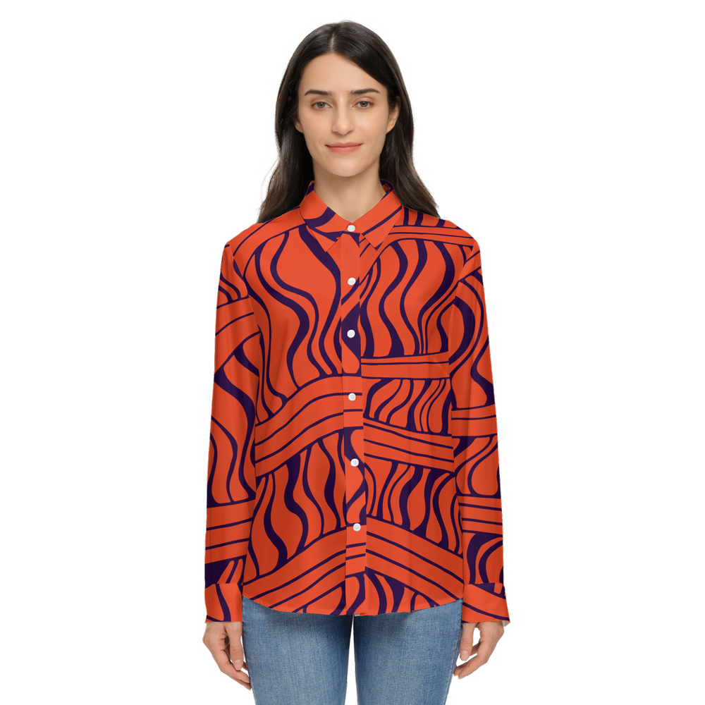 Anike Women's Classic Long Sleeve Button-Up Shirt