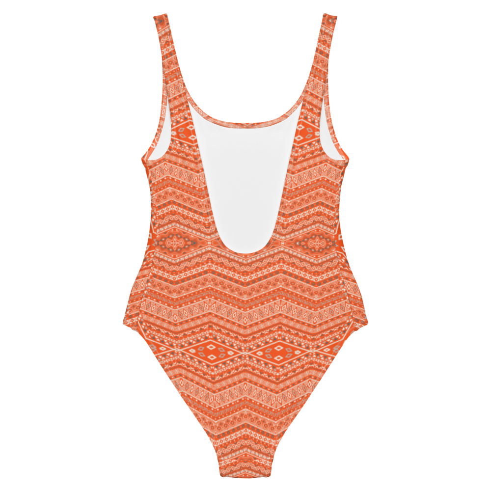 Bohemian Orange One-Piece Swimsuit
