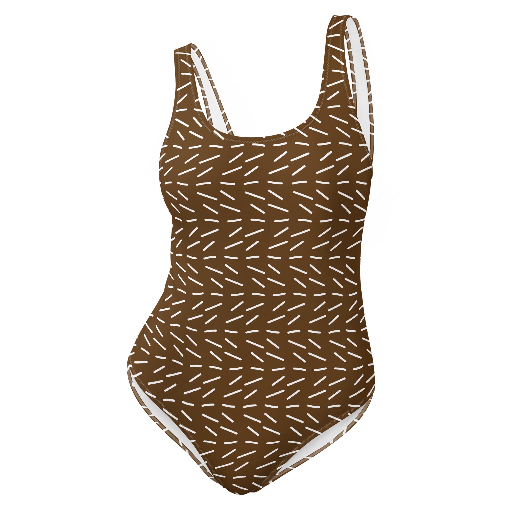 Zendaya One-Piece Swimsuit - Brown/White