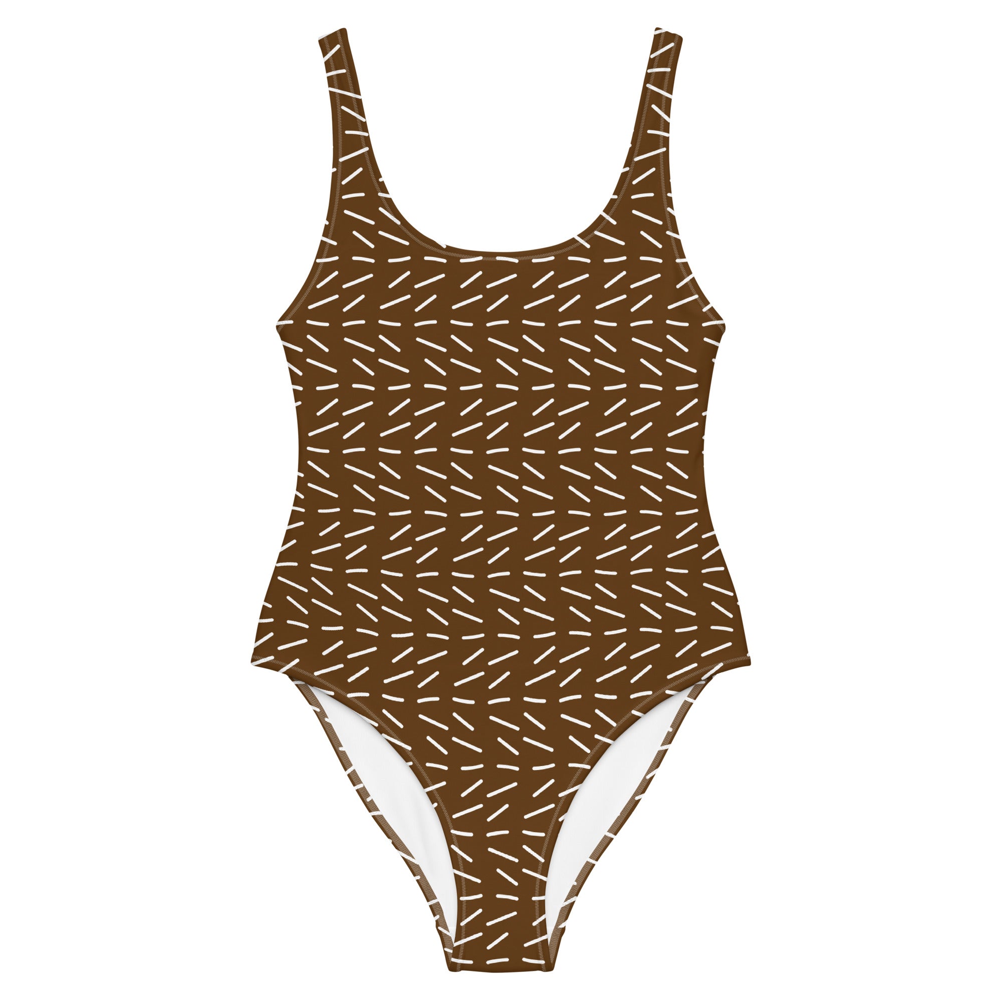 Zendaya One-Piece Swimsuit - Brown/White