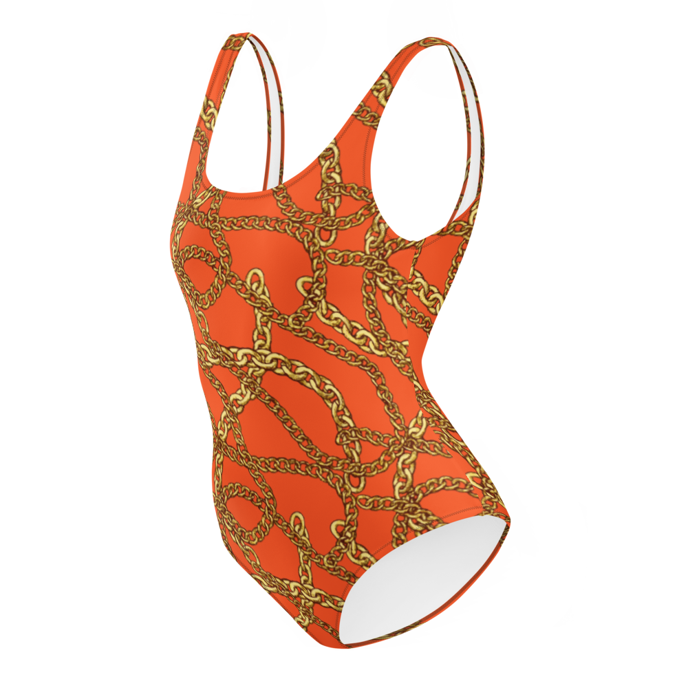 Aicha - Wild Orange One-Piece Swimsuit