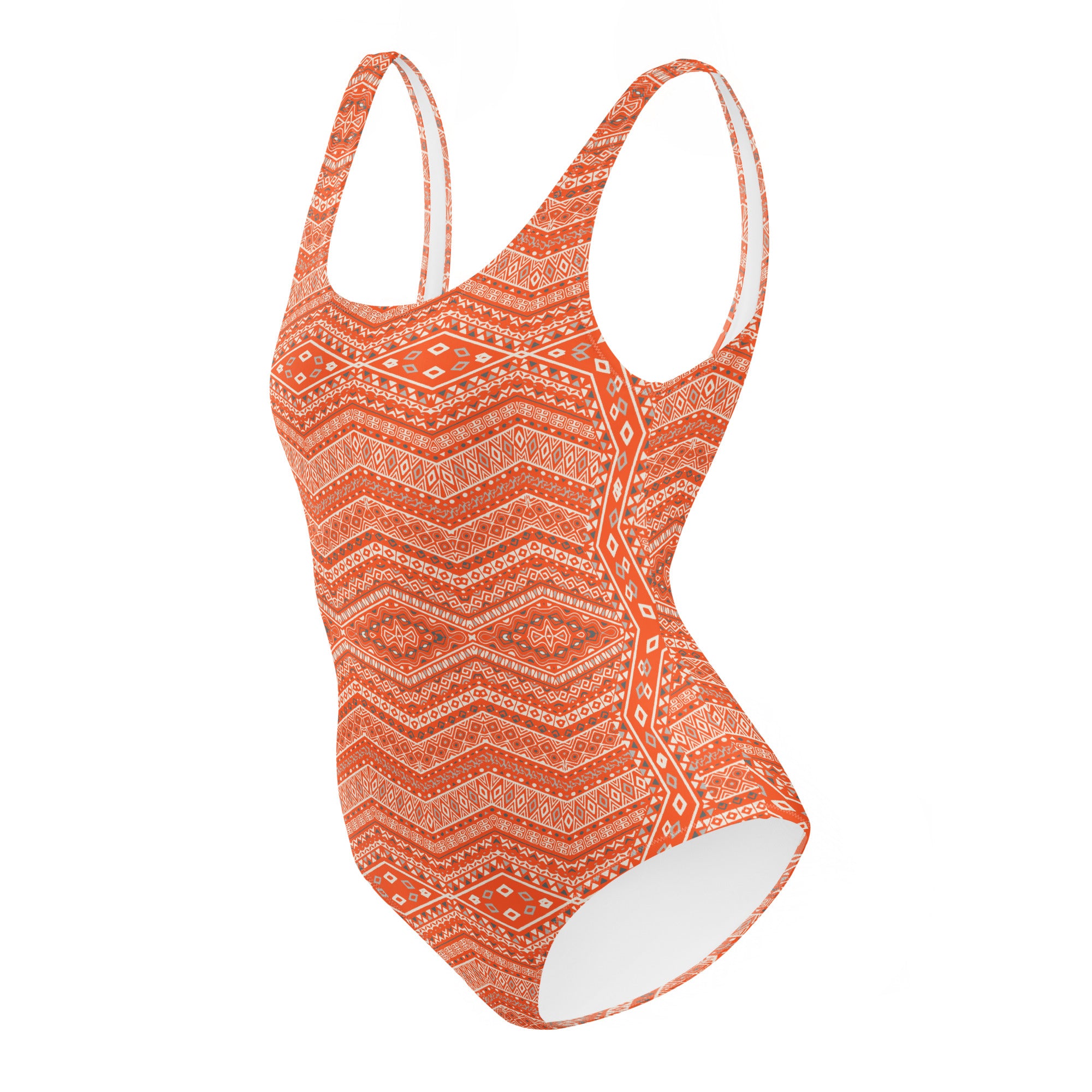 Bohemian Orange One-Piece Swimsuit
