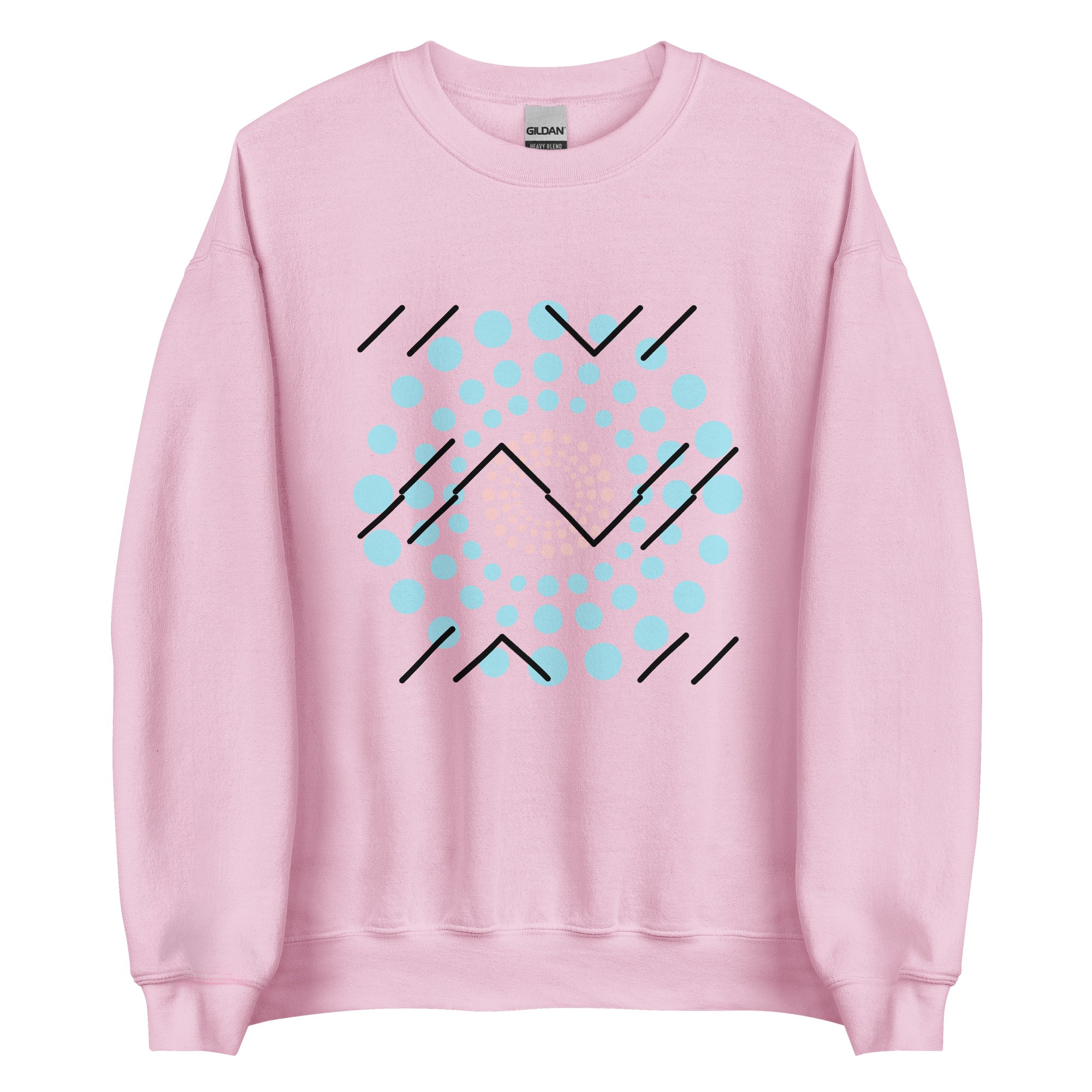 Blue Pattern Crew Neck Sweatshirt