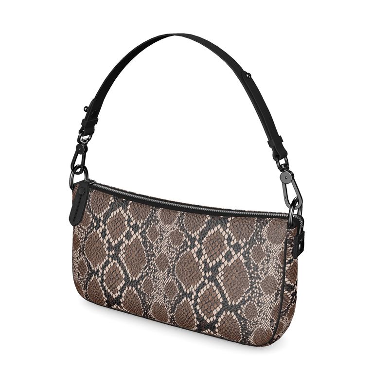 Lizkela Python Printed Baguette Bag