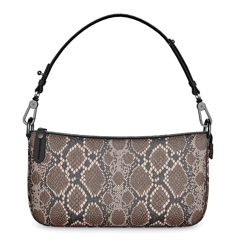 Lizkela Python Printed Baguette Bag