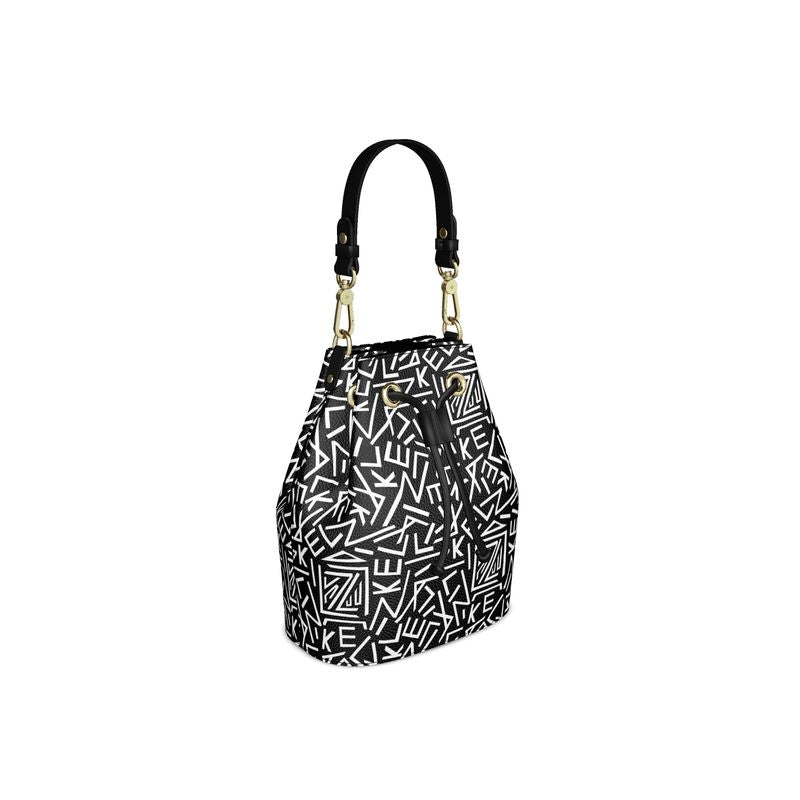 Lizkela Signature Print Bucket Bag