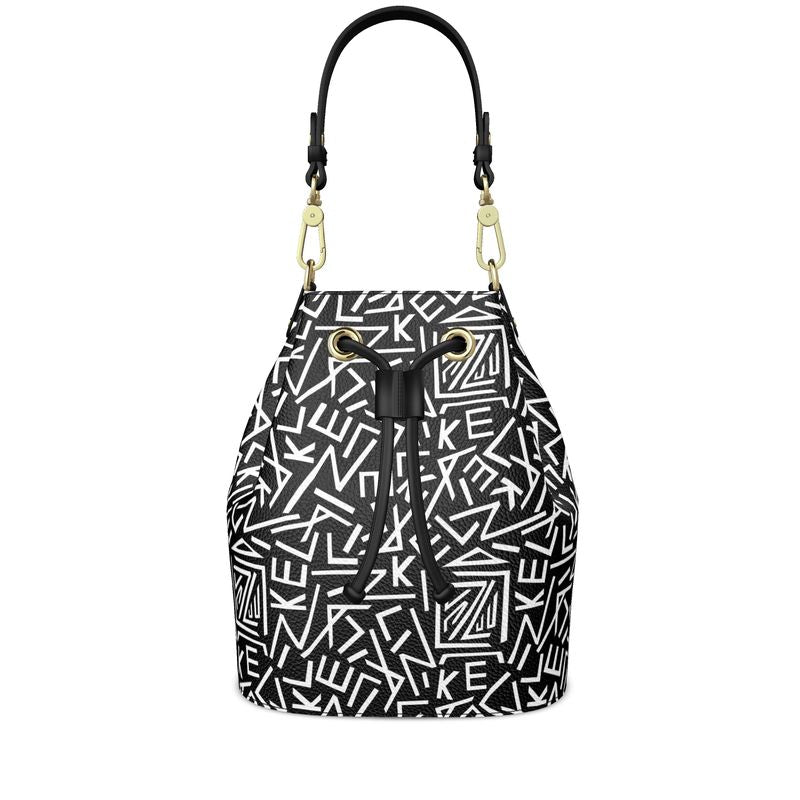 Lizkela Signature Print Bucket Bag