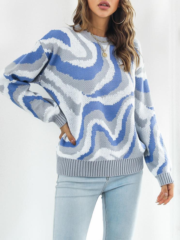 Round Neck Dropped Shoulder Sweater