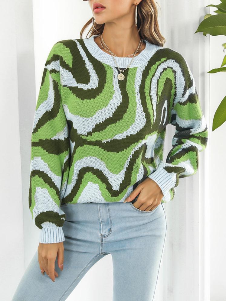 Round Neck Dropped Shoulder Sweater