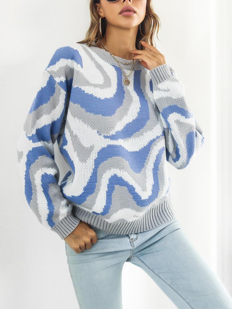 Round Neck Dropped Shoulder Sweater