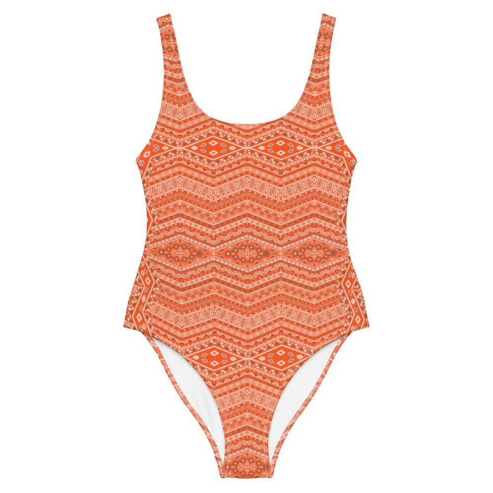 Bohemian Orange One-Piece Swimsuit