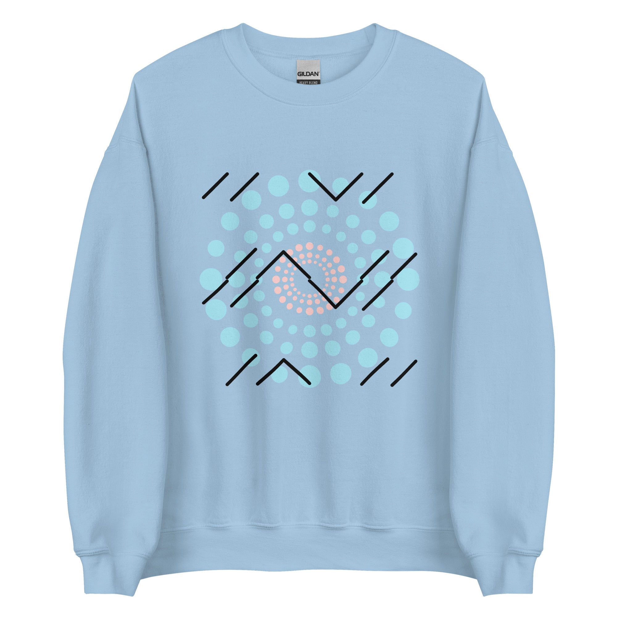 Blue Pattern Crew Neck Sweatshirt